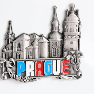 Prague Fridge Magnet: 3D Metal Czech Republic Souvenir