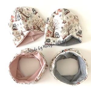 Beanie Loop Set Child Forest Animals Reversible Set Autumn/Transition