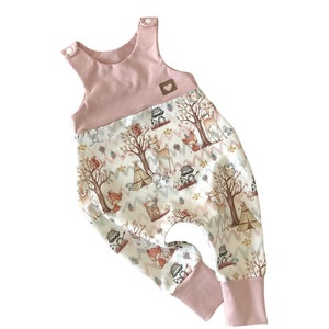 Romper Baby Girls Dungarees Raccoon Fox Deer Forest Animals