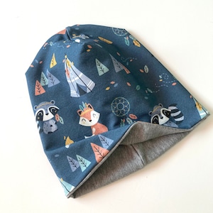 Beanie Kinder Wendebeanie Waldtiere