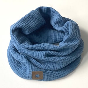 Musselin Loop Schal Kinder verschiedene Farben jeansblau