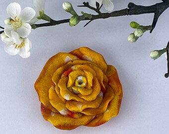Noble rose as decoration made of resin (synthetic resin) cast by artist hand - unique