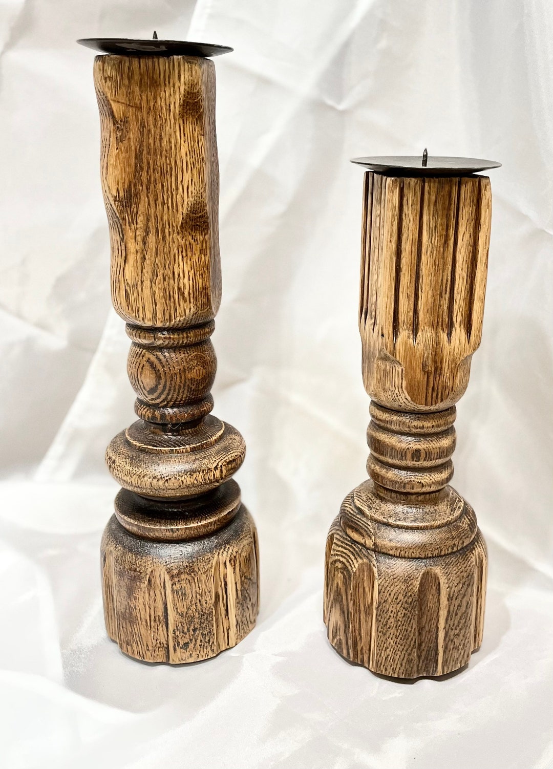 Solid Oak Candleholders Etsy