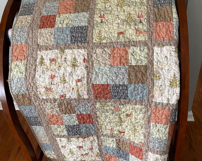 Child’s Christmas Quilt, Baby Quilt, Whimsical Holiday Quilt ...