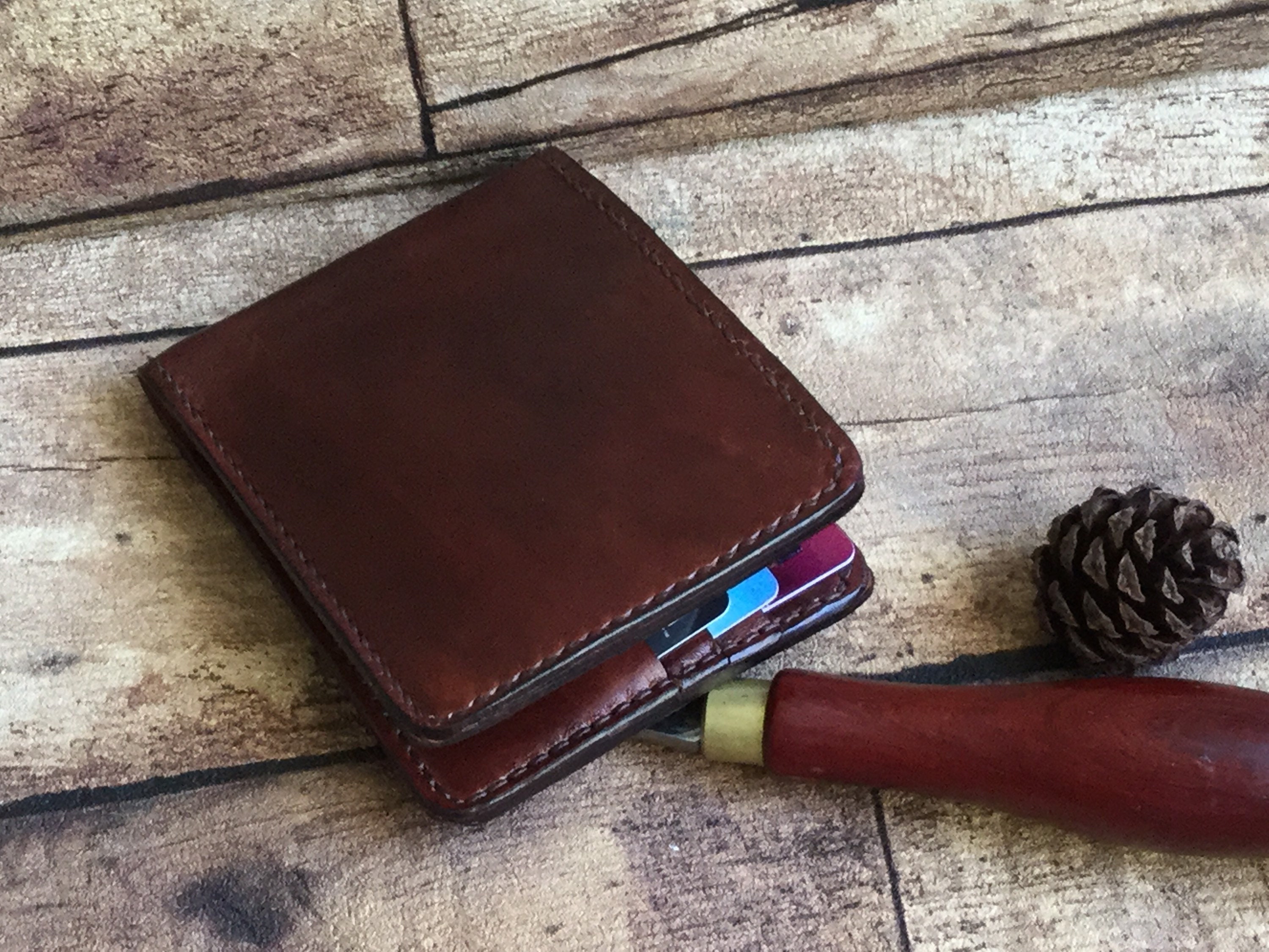 Mens compact leather wallet and purse/ leather wallet Etsy