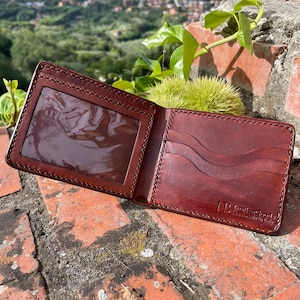 Portafoglio da Uomo Made in Italy, Portafoglio in Cuoio RFID-Blocking, Portafoglio in Pelle Artigianale pelle italiana