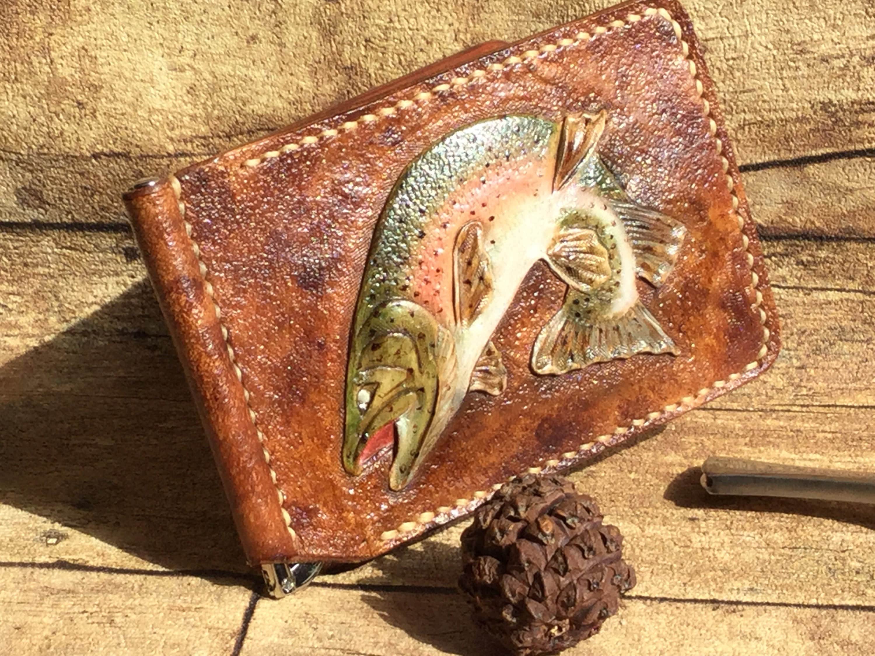 Portafoglio Con Ferretto in Vera Pelle Italiana Fatto a Mano | Etsy