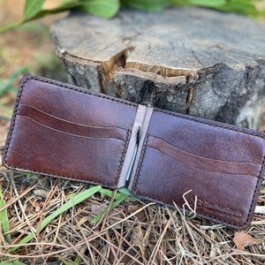 Geld-Clip Herren Brieftasche Leder Brieftasche Bifold Brieftasche Regalo personalizzato Rustikale Brieftasche für lui Festa del papà Natale