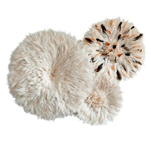 Juju Hat White/Brown Flecks /white  set of 3 -  4 sets/sizes available | African Wall Decor |  Feather Juju Hat