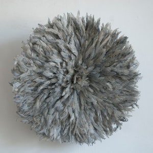 Grey Juju Hat Juju Hat Wall Decor grey Feather Textile Wall Hanging Juju Hat Wall Decor African Feather Wall Art grey home decor