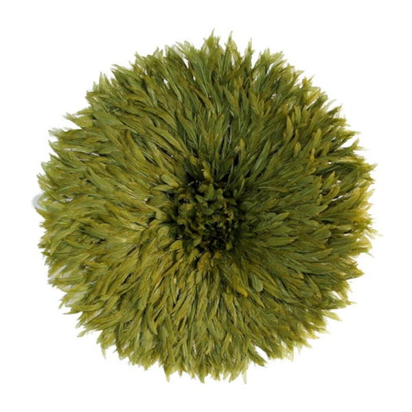 Juju Hat Olive Green  | 30cm-100cm Diameter | Original From Cameroon | Full Feather Wall Accessory