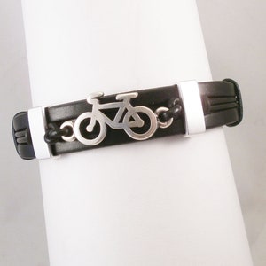 pulsera bicicleta, pulsera cuero, bicicleta, pulsera hombre, cuero, envio rapido, ciclista, regalo, deporte, ciclismo imagen 3