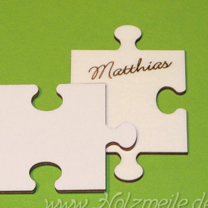 Wooden puzzle piece place card 6cm image 3
