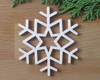 Snowflake Iceland made of wood, tree decoration, tea light coaster