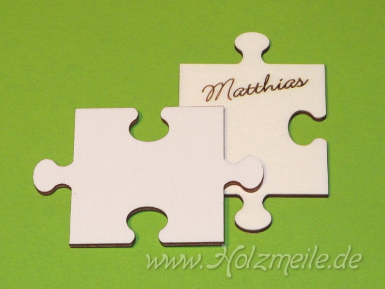 Wooden puzzle piece place card 6cm image 3