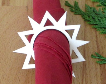 Napkin ring star made of wood