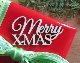 Wooden lettering "Merry X-MAS" 6 cm