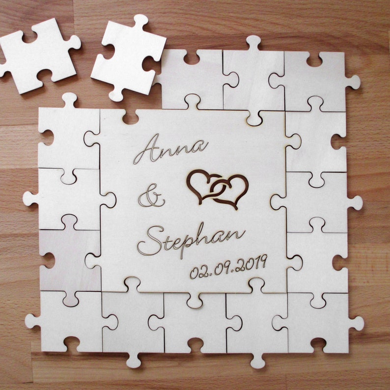 Wooden WeddingGuest Puzzle 6cm image 3