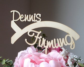 Flower / cake topper "Confirmation" in fish Ichtys with name personalized made of wood, cake topper, cake topper, floristry, flower decoration