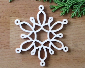 Snowflake Alaska made of wood, candle coaster, tea light coaster