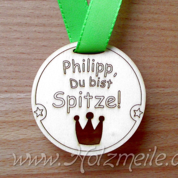 Medaille "Du bist Spitze" mit Name personalisiert, individualisiert Gastgeschenke Kindergeburtstag Mitgebsel Orden Olympiade Ideen