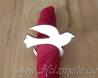 Napkin ring dove, napkin holder, table decoration communion, baptism, wedding lasercut