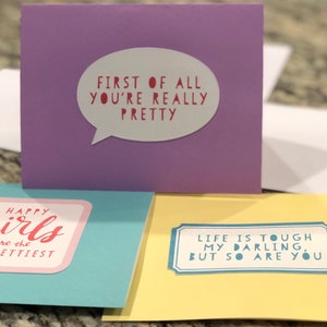 Le pouvoir des filles | Jeu de 3 cartes | Mignon pour les filles | Retour à l'école ! | @FrowardEastWingAtelier | Décorez, enhardissez et personnalisez votre créativité !