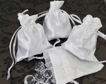 Soft and Smooth Satin Silk Pouches (10 x 12cm) with Drawstring, Jewellery, Wedding, Gift Bags