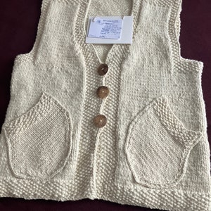 Knitted vest pure wool pure handwork 1 image 1