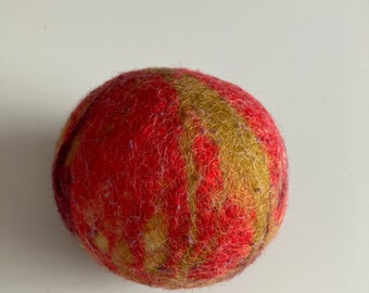 Felt Ball - Purple Red Saffron Yellow