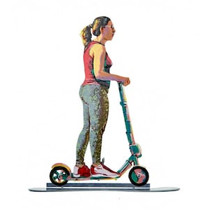 David Gerstein Traveler on Scooter Modern pop Art sculpture Urban Walker 39 Electric scooter free shipping