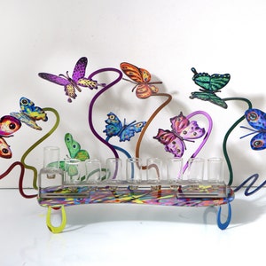 David Gerstein Butterflies Metal Hanukkia Hanukkah, Candle holder, Metal Menora Hanukkah,candle holder sculpture free shipping