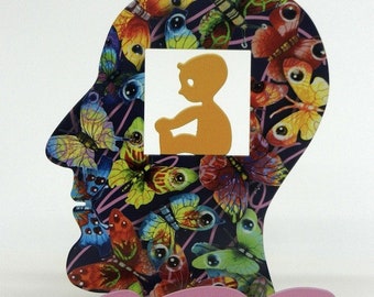 Head sculpture, Baby head, free standing sculpture by David Gerstein, art sculpture, boyfriend gift idea free shipping