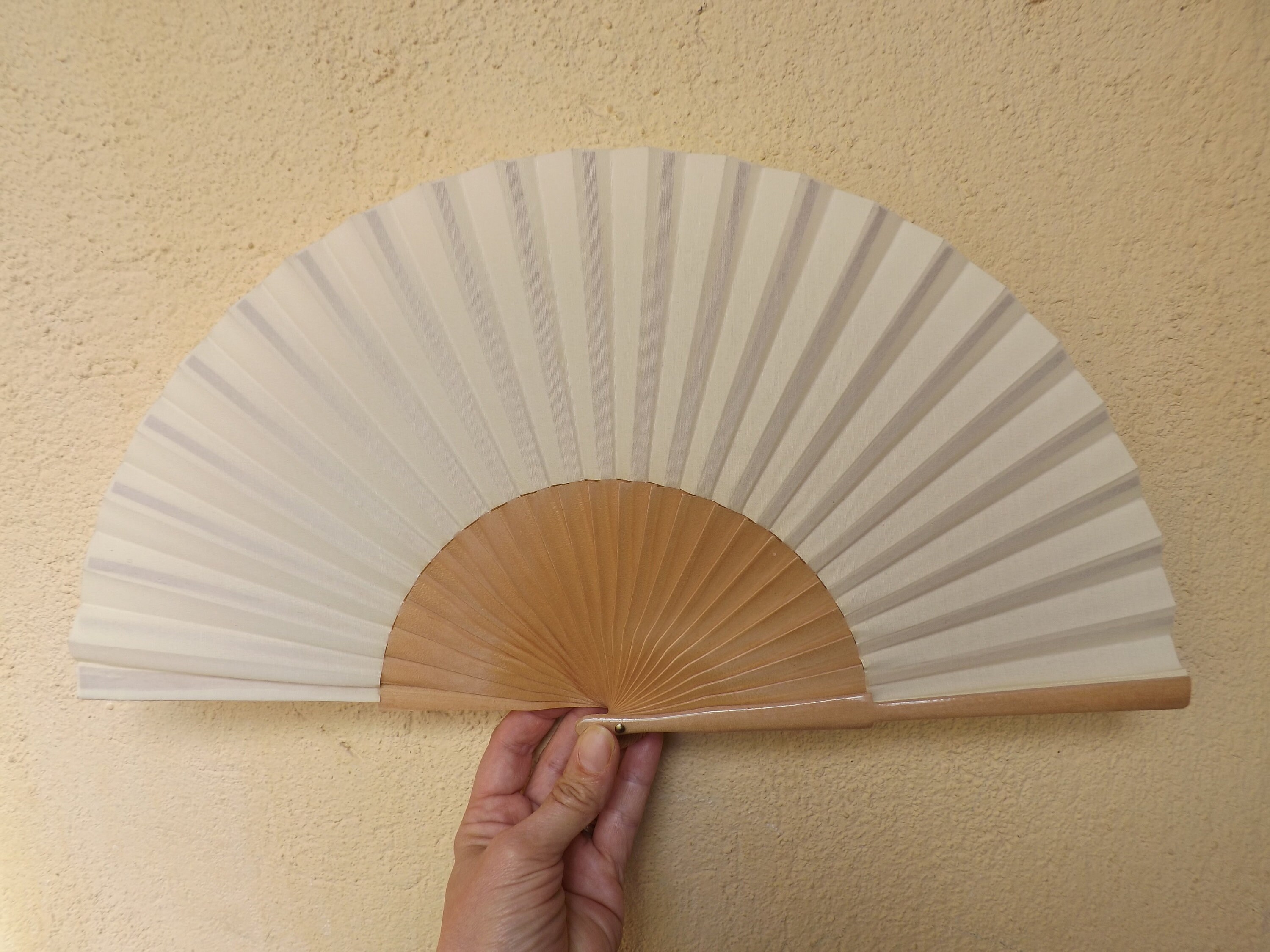 Std Natural Pale Wood Wooden Hand Fan Solid Fan Ready To Etsy