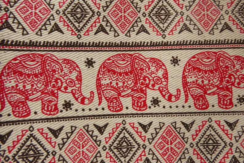 Elefanten / Thailand, nach Wunschmaß genäht, blau, rot, braun, Elephant, mit Gummiverschluss, versandkostenfrei : Bild 3