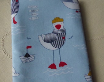 Seagulls, message in a bottle, sewn to your specifications, maritime mobile phone case, sea, ahoy, blue, with elastic closure, free shipping :)