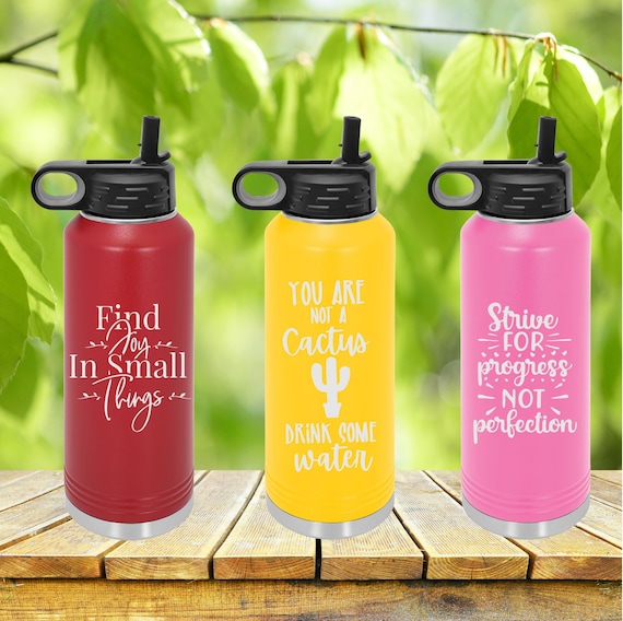 Personalized 32oz Sports Water Bottle Customized With Fliptop Lid