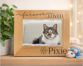 Personalized Pet Memorial Frame, Custom Dog Memorial Gift, Engraved Cat Loss Picture Frame, Pet Remembrance Gift, Sympathy Gift for Pet Loss