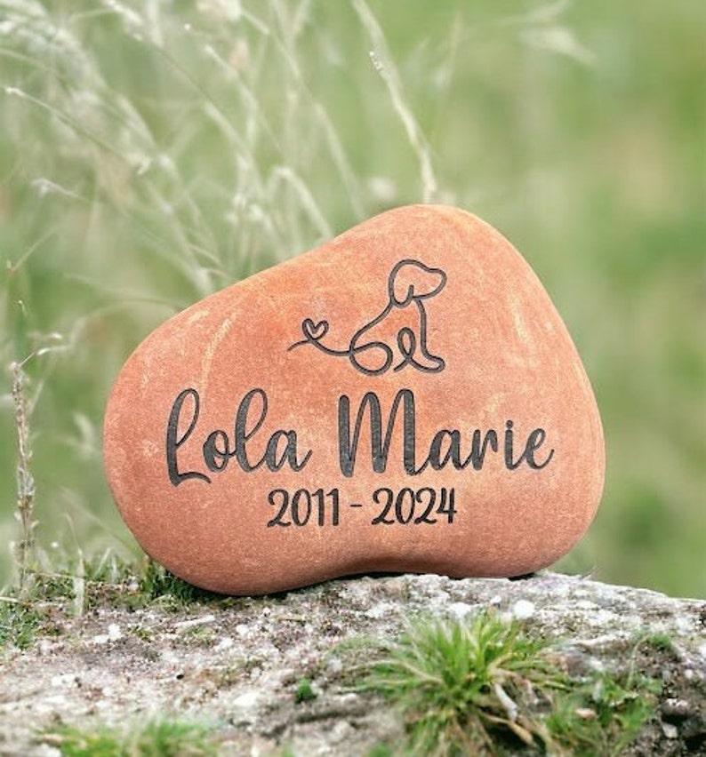 Pet Memorial Stone, Custom Pet keepsake, Remembrance Gift, In Memory of, Animal Memorial Gift, Pet Grave Marker, Garden Stone, Beloved Pet image 1