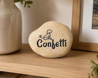 Personalized Pet Memorial Stone, Engraved River Rock Grave Marker, Pet Keepsake