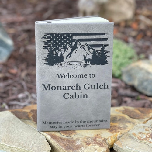 Lake House Guest Book Leather Guest Book Personalize Cabin Etsy