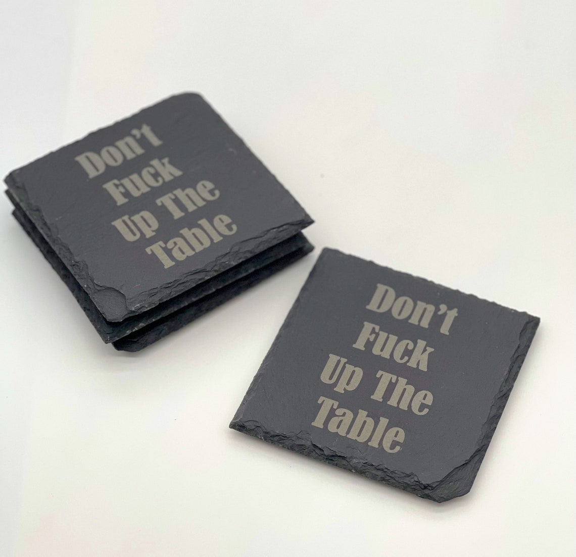 Personalized Slate Coasters Set of 4 Barcoasters Etsy