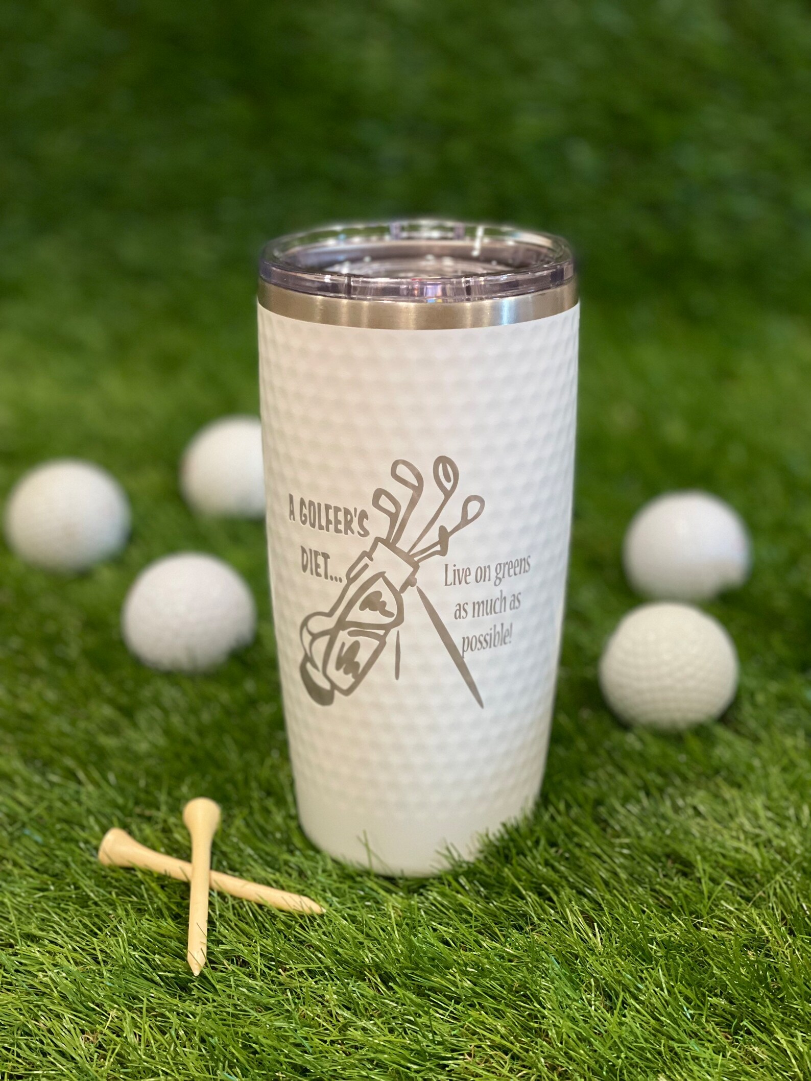 Golf Ball Dimple Tumbler Engraved Golf Gift Personalized Etsy