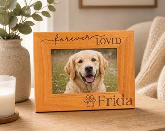 Personalized Pet Memorial Frame, Custom Dog Memorial Gift, Engraved Cat Loss Picture Frame, Pet Remembrance Gift, Sympathy Gift for Pet Loss