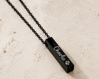 Custom Pet Ashes Necklace | Engraved Name & Date Urn Pendant