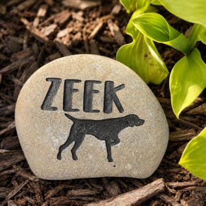 Personalized Pet Memorial Stone, Silhouette, Engraved Dog Keepsake, Pet Loss Rock, Pet Gravestone, Remembrance Gift, Tribute to Beloved Pet