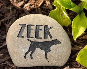 Personalized Pet Memorial Stone, Silhouette, Engraved Dog Keepsake, Pet Loss Rock, Pet Gravestone, Remembrance Gift, Tribute to Beloved Pet