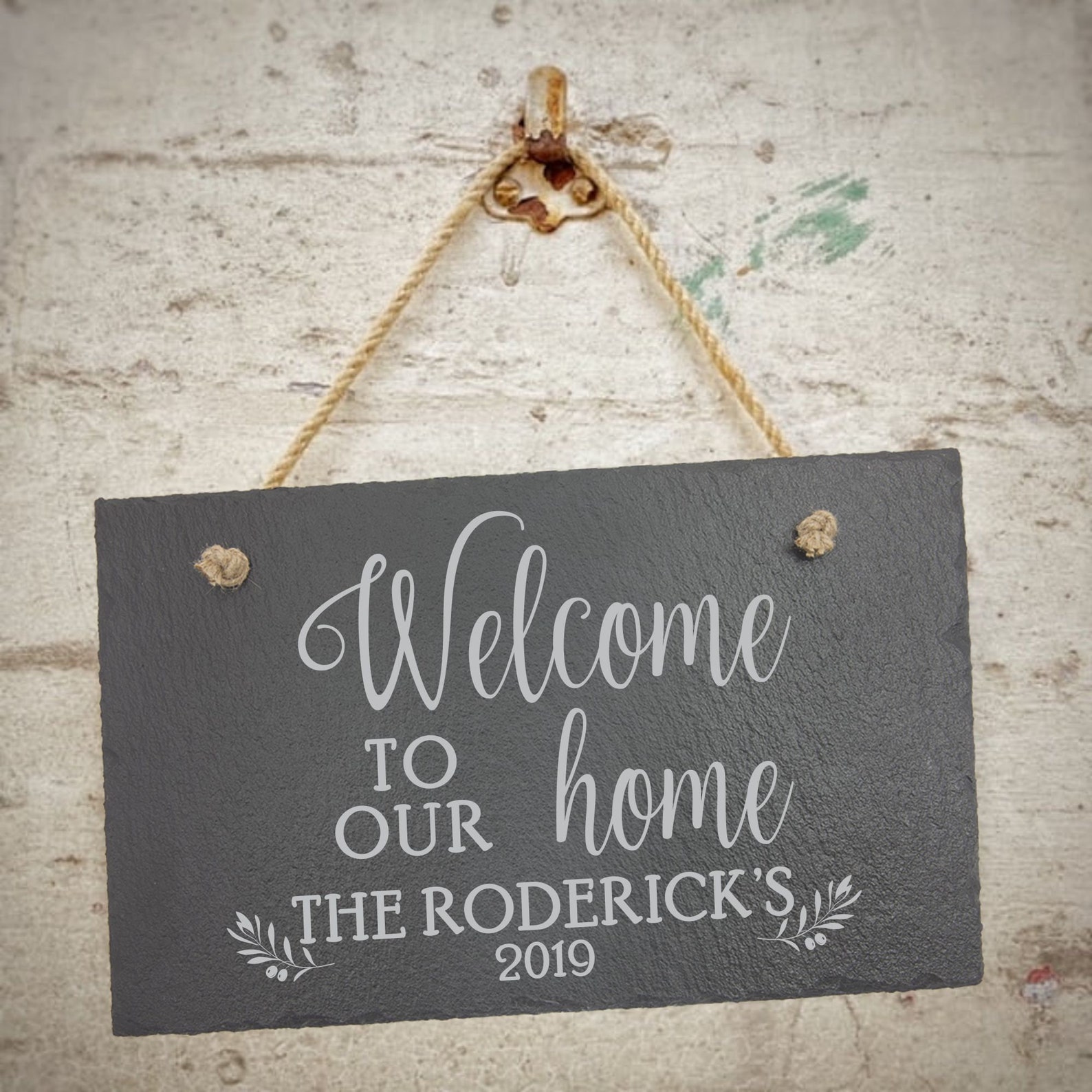 Custom Slate Hanger Personalized Address Sign House Warming Etsy