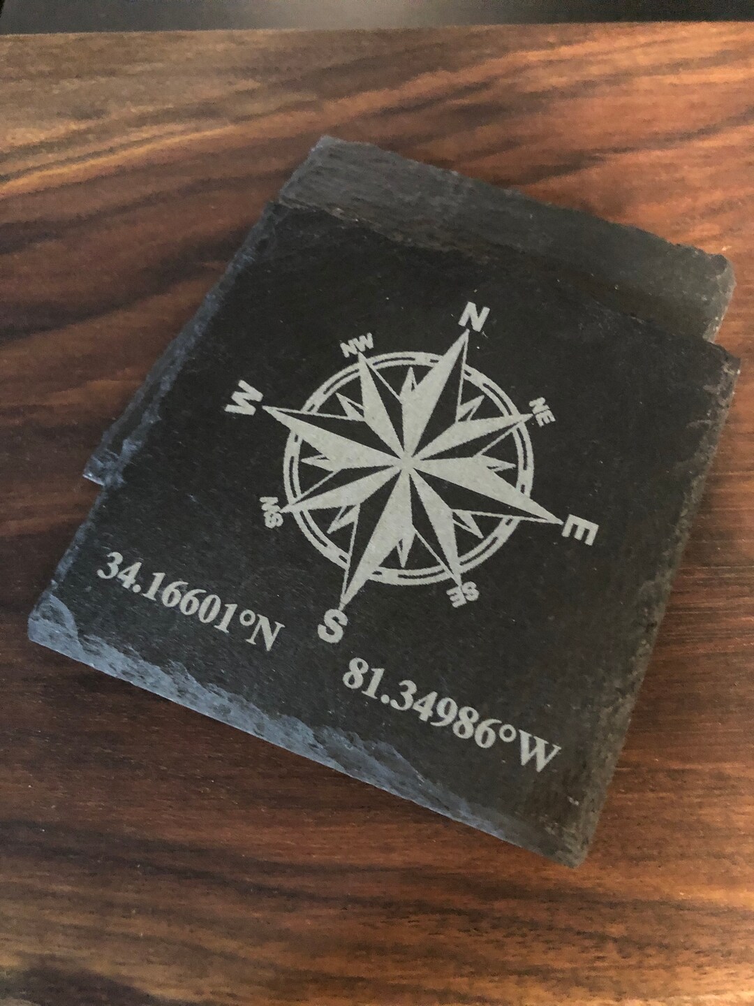 Personalized Slate Coasters Set of 4, Barcoasters, Housewarming Gift ...