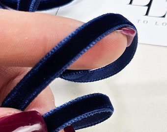 Dark blue velvet ribbon for decoration, crafts and fashion, sold by the meter, ST1086